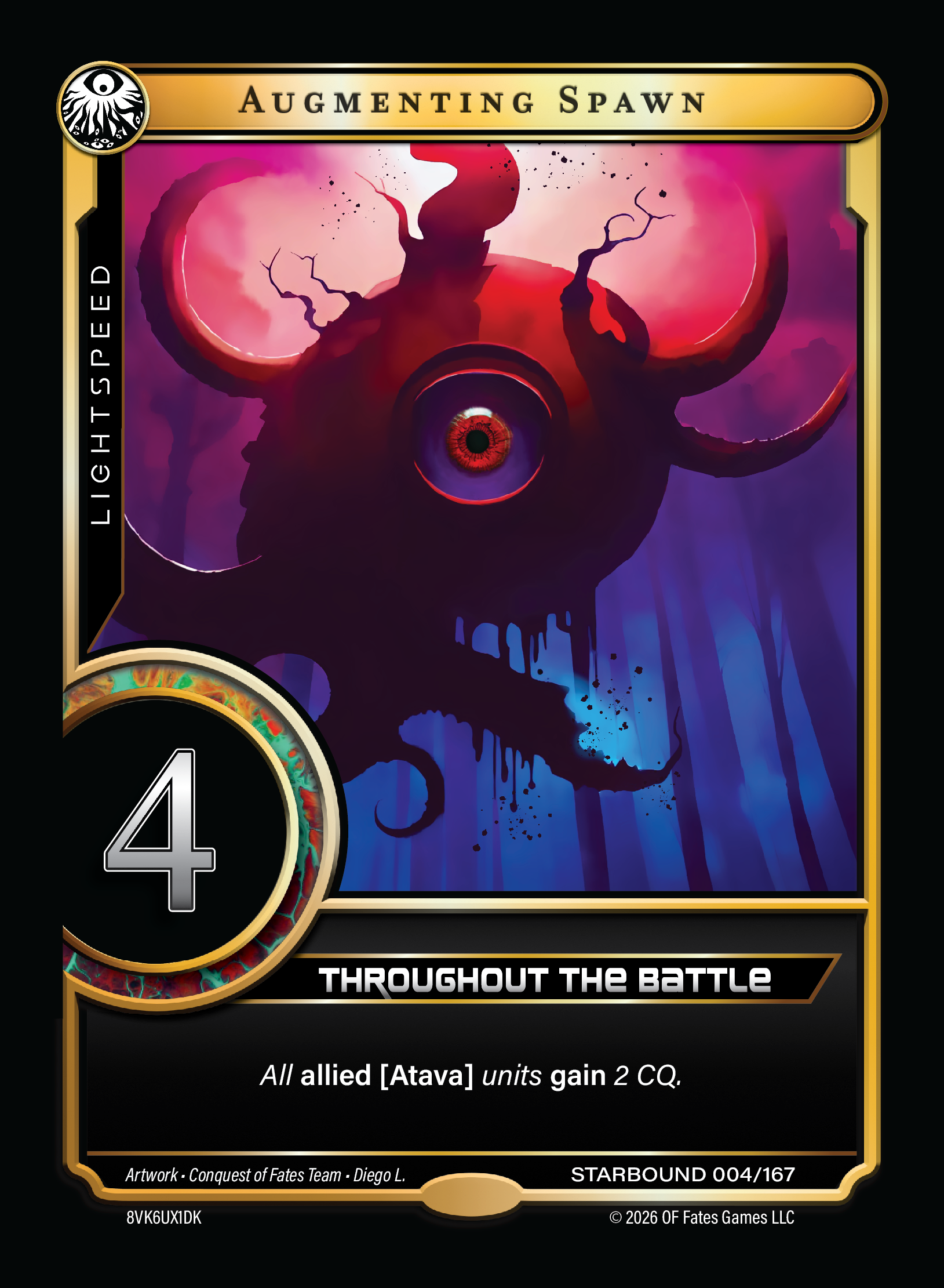 Augmenting Spawn, a gold-bordered Lightspeed card
