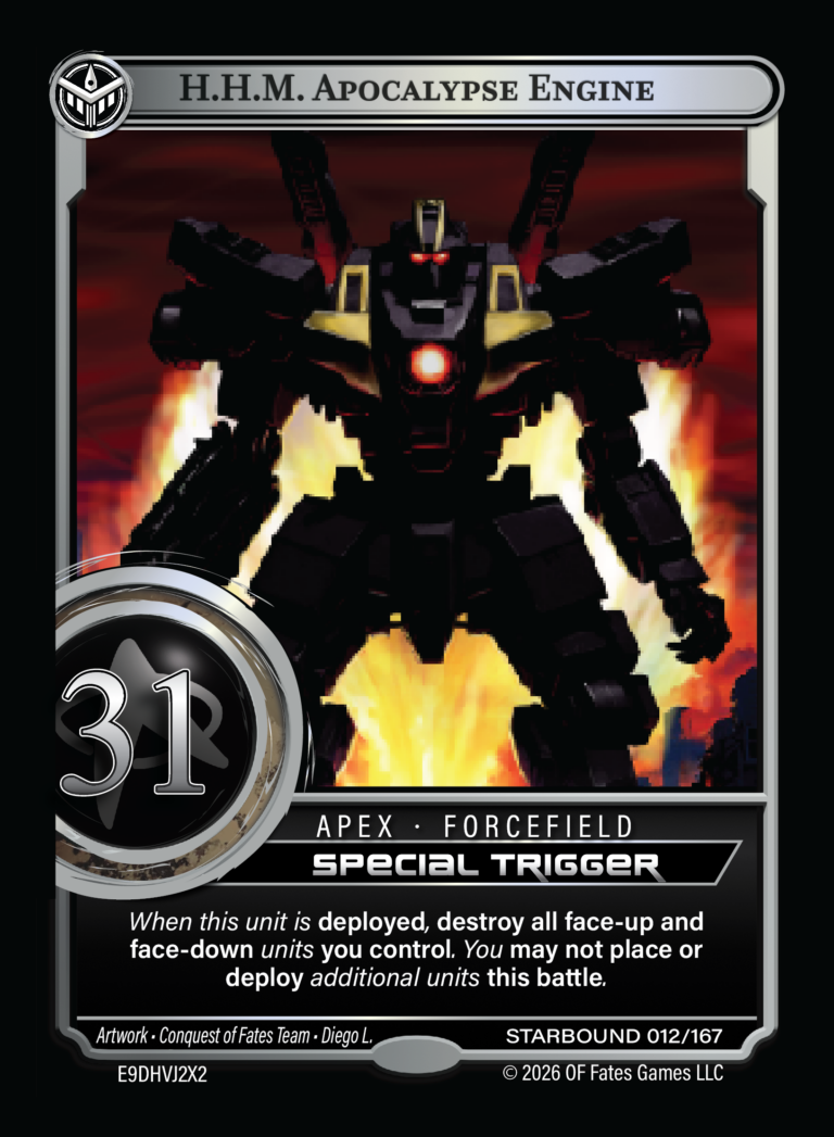 Anatomy of a Conquest of Fates Unit card.